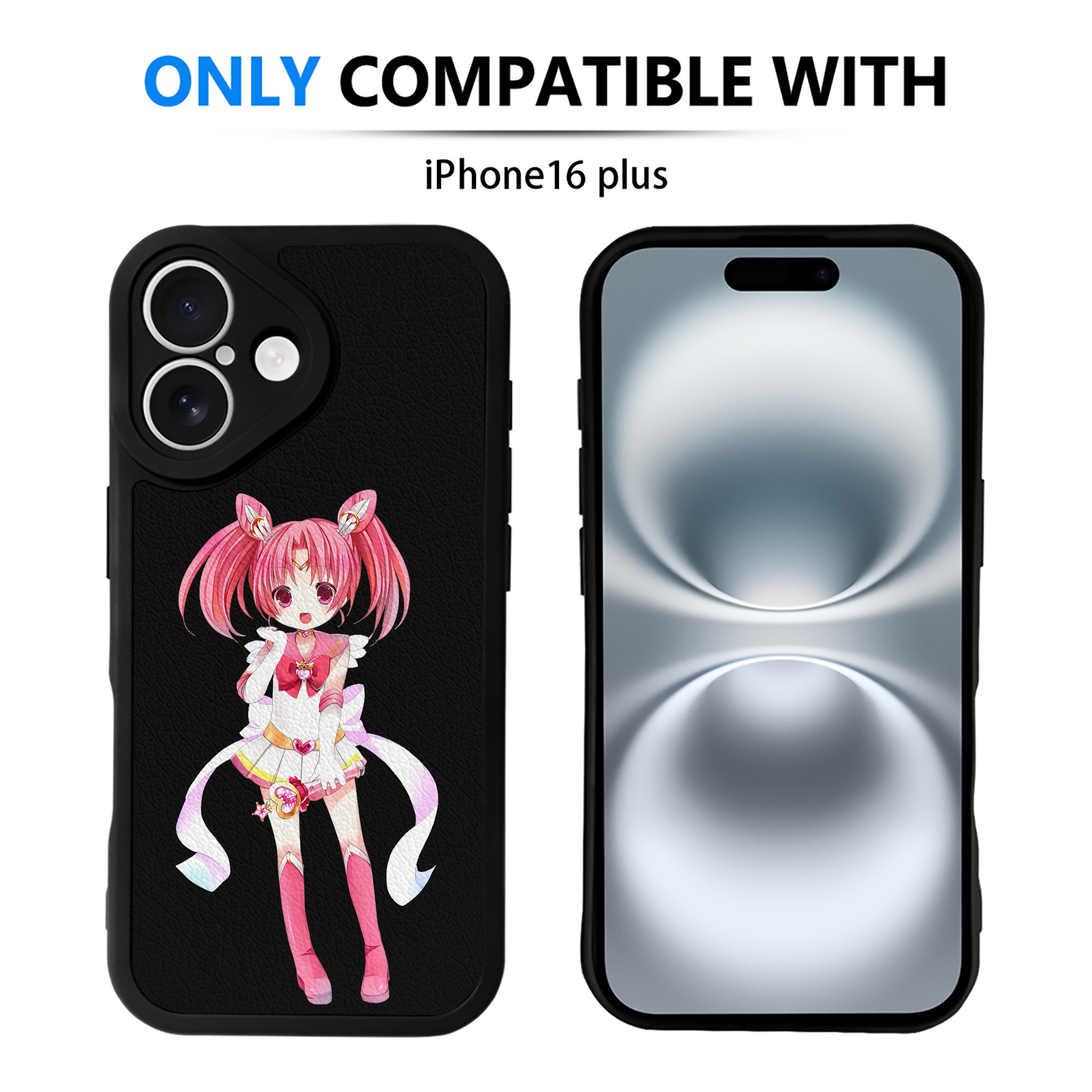 （画像用） 美少女戦士セーラームーン ちびうさ Sailor Moon Chibiusa Tsukino Usagi Small Lady Serenity 【iPhone 16シリーズ対応】シリコンスマホケース（レザー調） 材質：シリコン